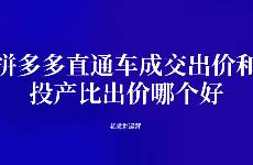 拼多多直通車成交出價(jià)和投產(chǎn)比出價(jià)哪個(gè)好